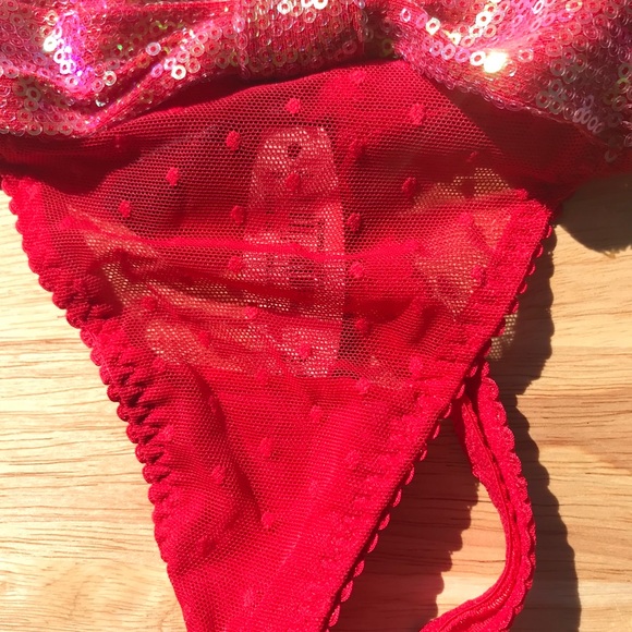 Victoria’s Secret sequin bow red thong S - Picture 3 of 6